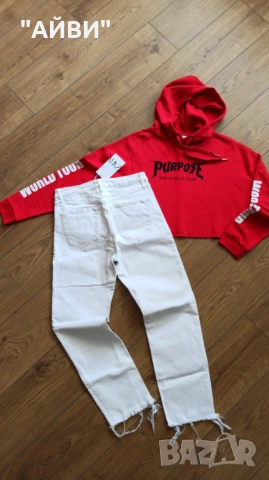 ZARA дамски дънки и суитчър , снимка 2 - Дънки - 53034756