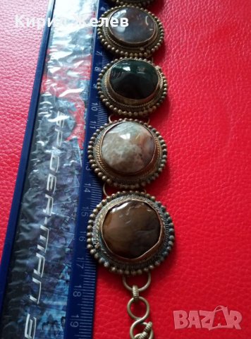 СТАРИННА ОСМАНСКА СКЪПОЦЕННА САЧАНЕНА ГРИВНА ИКРУСТИРАНА с НЕФРИТ и МАЛАХИТ РЪЧНА МАЙСТОРСКА 27271, снимка 3 - Антикварни и старинни предмети - 34972908