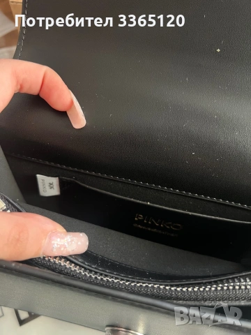 Черна чанта Pinko, снимка 5 - Чанти - 54172955