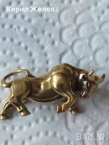Малка бронзова фигурка на бик 47748, снимка 2 - Антикварни и старинни предмети - 52730209
