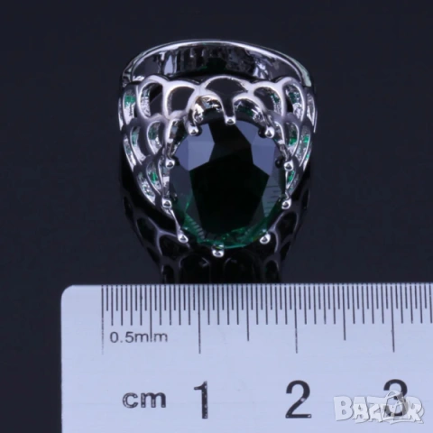 Сребърни комплекти сапфир, рубин - обици, колие и пръстен, снимка 8 - Бижутерийни комплекти - 44887986