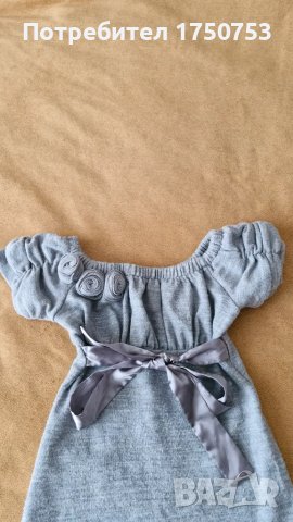 Сива плетена рокля Contrast, снимка 4 - Детски рокли и поли - 47486982