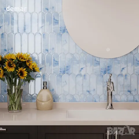 VaryPaper 3D сини мраморни плочки-стикери, 30,5 см x 30,5 см - 10 броя, снимка 9 - Други - 49706838