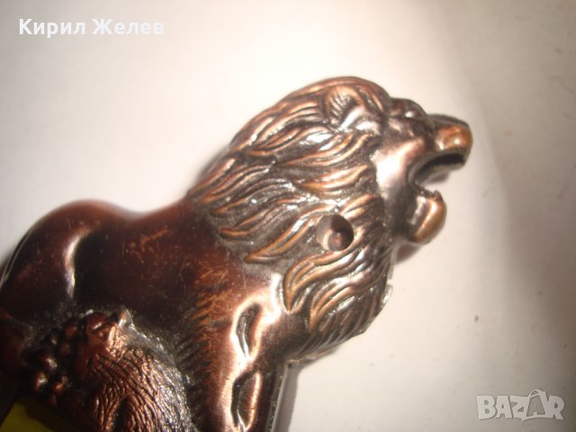 МЕТАЛЕН ЛЪВ ЧАСТ от СТАРА ГАЗОВА ЗАПАЛКА ФИГУРА СТАТУЕТКА 18580, снимка 3 - Колекции - 31844340