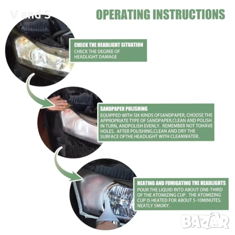 Комплект за реставрация на фарове CEIEVER, комплект за полиране на фарове, комплект инструменти за р, снимка 3 - Аксесоари и консумативи - 50738962