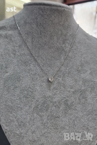 Много нежно сребърно колие Сърце