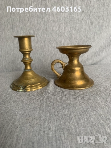  свещници от масивен месинг, снимка 2 - Антикварни и старинни предмети - 52594906