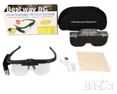 Лупа за глава с лед осветление очила за четене шиене бродиране плетене Led spectacle magnifier751635, снимка 9 - Други инструменти - 37712002