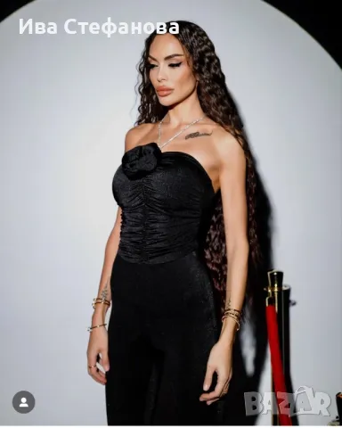 Wow нов 🎀🌸🪞секси елегантен еластичен черен парти официален гащеризон 3Д 3D цвете, снимка 16 - Гащеризони - 49864283