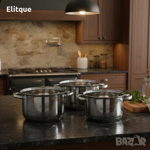 Комплект тенджери Bohmann BH 06-275 – 6 части от инокс за индукция и удобно ежедневно готвене у дома, снимка 7 - Други - 53046514
