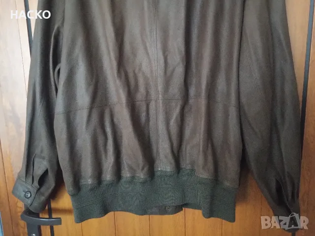 Мъжко Кожено Яке от Естествен Набук Ръчна Изработка Размер 56 Made in West Germany , снимка 6 - Якета - 47693546