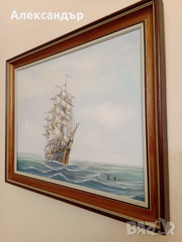 Маслена картина подписана, снимка 9 - Картини - 53919731