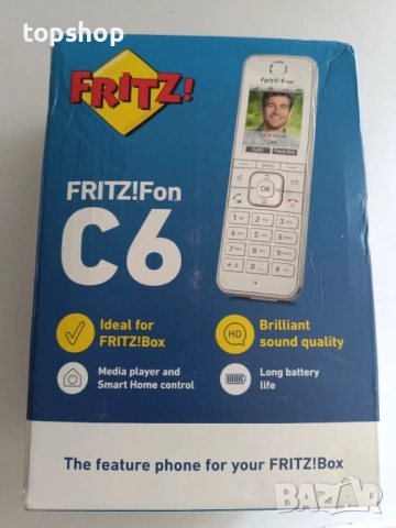 Чисто нов, запечатан AVM Fritz!Fon C6 DECT мобилен телефон, интернет, бял, снимка 5 - Motorola - 51636643