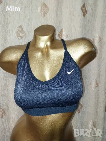 S/M Nike Черно бюстие със сребрист брокат 