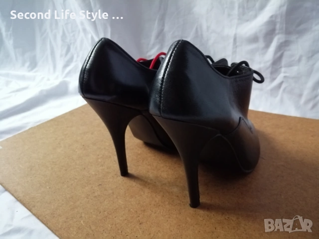 №36 Pleaser дамски обувки естествена кожа - висок ток, черен цвят, снимка 12 - Дамски елегантни обувки - 53139691