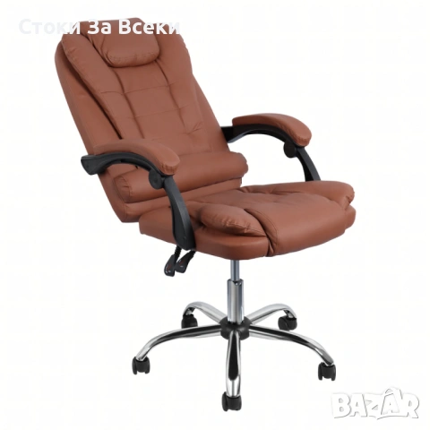 Ергономичен офис стол от еко кожа с лумбална опора, снимка 4 - Столове - 53139585