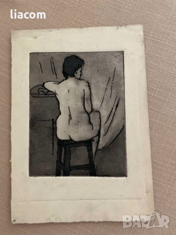 ЛЮДМИЛА ПОПТОШЕВА 2 бр. ранна работа офорт , снимка 3 - Картини - 33933427