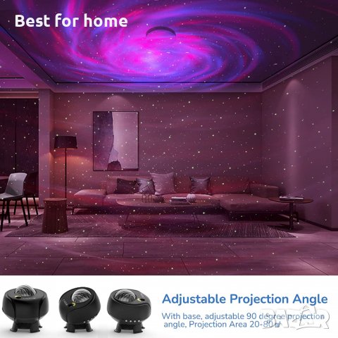 Звезден проектор Galaxy Lightс вграден Bluetooth високоговорител и дистанционна многоцветна лампа, снимка 3 - Прожектори - 40078831