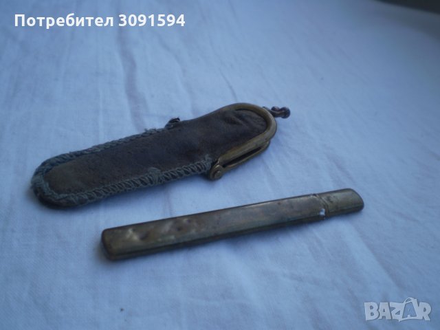 Антикварен предмет пила за нокти в метална кутия и кожен калъф, снимка 9 - Колекции - 33832187
