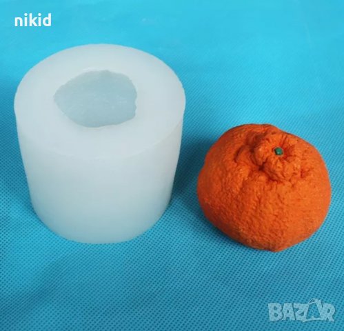 3D Мандарина Портокал силиконов молд форма калъп фондан шоколад гипс свещ, снимка 1 - Форми - 38030621