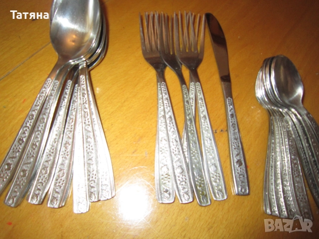   ПРИБОРИ ЗА ХРАНЕНЕ - HERDMAR-;и прибори  -ЧЕХИЯ;сребна лъжичка -седеф;, снимка 13 - Прибори за хранене, готвене и сервиране - 43244889