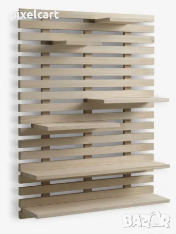 0358 Рафт за стена 6 рафта натурал, снимка 1