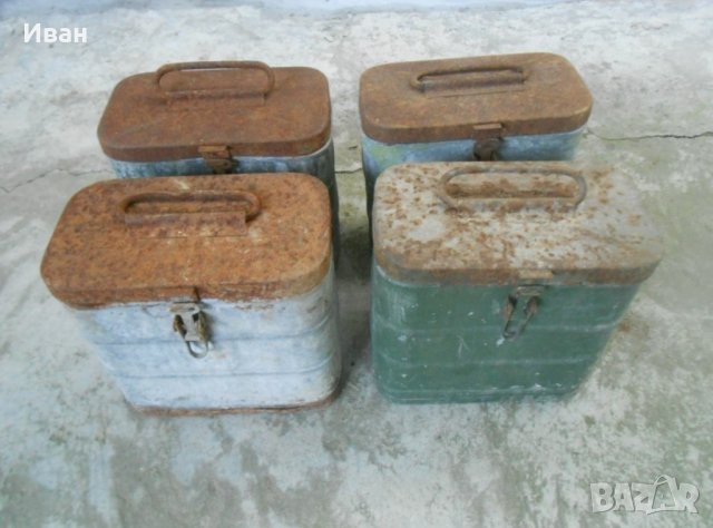 Стари военни метални кутии и варелче ( военна , войнишки , военна , армейска , military ), снимка 1