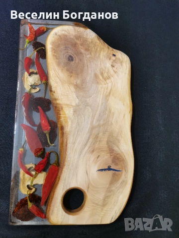 Дъска изработена от епоксидна смола и орех, снимка 7 - Други - 52809049