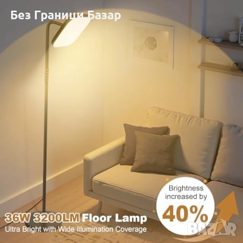 Нова LED подова лампа 36W 3200lm с дистанционно, димер, 5 цвята за дом, снимка 6 - Лед осветление - 53374541