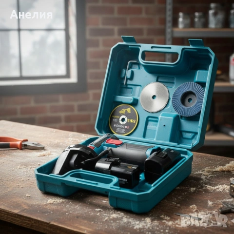 Мини ъглошлайф KraftRoyal 24V 6Ah с безчетков мотор и 2 батерии за бързо и прецизно рязане, снимка 2 - Други инструменти - 53342317