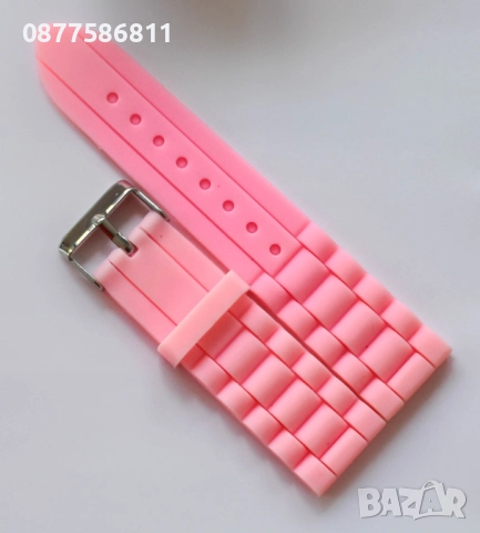 НОВА РОЗОВА СИЛИКОНОВА ГУМЕНА КАИШКА ЗА ЧАСОВНИК.РОЗОВИ СИЛИКОНОВИ ГУМЕНИ КАИШКИ ЗА ЧАСОВНИЦИ