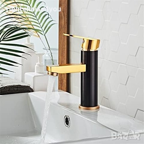 Смесител за мивка, черно злато с  топла и студена вода за баня и кухня, снимка 2 - Смесители - 42812921