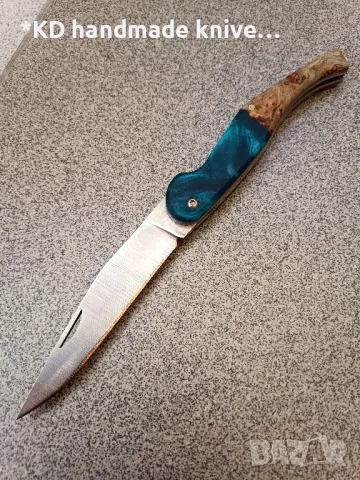 Сгъваем нож "Кондре" ръчно изработен + ПОДАРЪК кания, снимка 2 - Ножове - 48725453