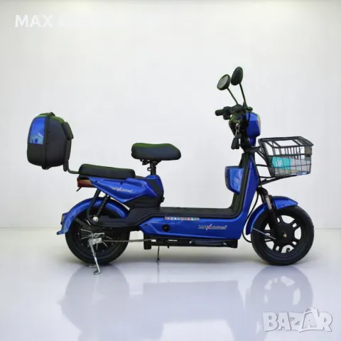 Електрически скутер с педали MaxMotors EBZ 14 500W/48V/12Ah - BLUE, снимка 4 - Мотоциклети и мототехника - 50015647