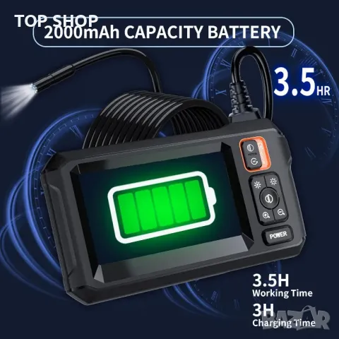 Ендоскопска камера със светлина бороскоп Ендоскоп с двойна леща 1080 HD камера за инспекция 8mm, снимка 8 - Друга електроника - 49064954