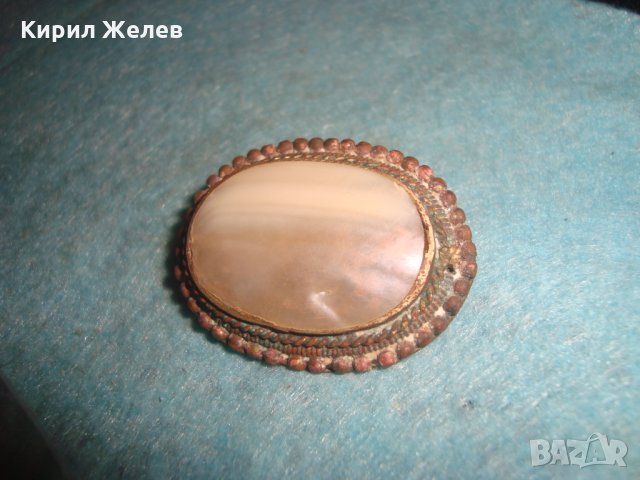 СТАРА ПОСРЕБРЕНА СКЪПОЦЕННА АРТ ДЕКО БРОШКА с БЯЛ ИВИЧЕСТ АХАТ БИЖУ МАЙСТОРСКА РЪЧНА ИЗРАБОТКА 25378, снимка 5 - Антикварни и старинни предмети - 34884026