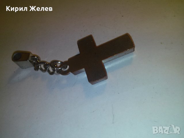 МЕДНО КРЪСТЧЕ с КРАСИВИ СИНИ КРИСТАЛИ ФАСЕТИРАНИ 13459, снимка 6 - Колиета, медальони, синджири - 29825617