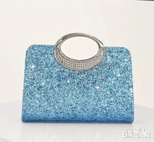 Комплект рокля, чанта, обувки и бижута светло синьо, снимка 4 - Рокли - 53209908