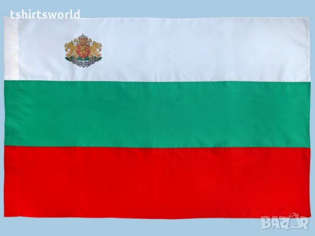 Българско знаме с герб 90х145см, снимка 1