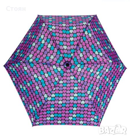 Чадър за дъжд Ръчно цветни сърца 24 см