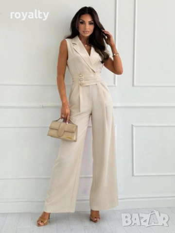 Нов Официален Дамски Бежов Гащеризон 