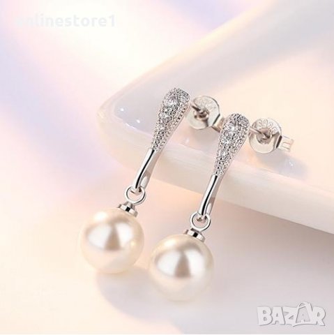 Сребърни обеци 925 - Перли Водопад Код: BX505