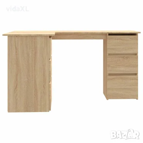 vidaXL Ъглово бюро, дъб сонома, 145x100x76 см, инженерно дърво, снимка 5 - Бюра - 56147723