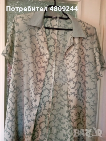 Зелено дълго копринено сако - къс ръкав №54