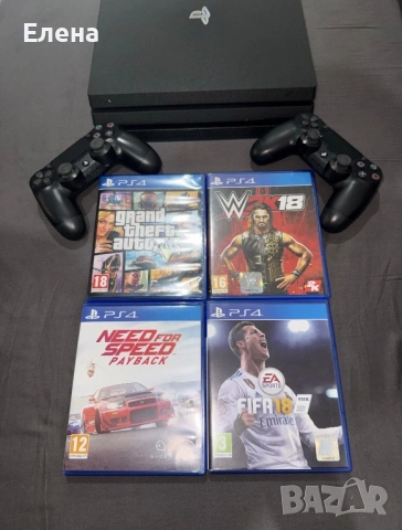 PlayStation 4 Pro (PS4 Pro) – като нов, с 2 джойстика + 4 игри, снимка 5 - Настолни игри - 54275723