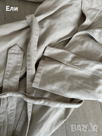 Елегантно дълго дънково палто , снимка 3 - Палта, манта - 54081825