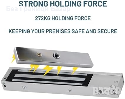 Нова SecureMyDoor Maglock - Професионална Електромагнитна Брава 272кг, снимка 4 - Други стоки за дома - 44582284