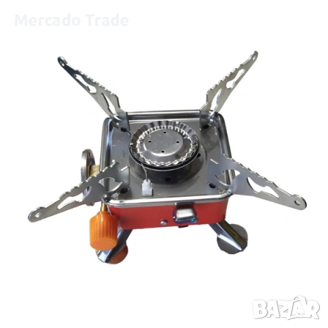 Мини газов котлон за къмпинг Mercado Trade, Преносим, Червен, снимка 3 - Газови котлони - 54284201