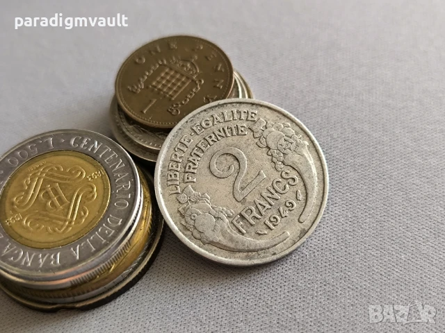 Монета - Франция - 2 франка | 1949г.