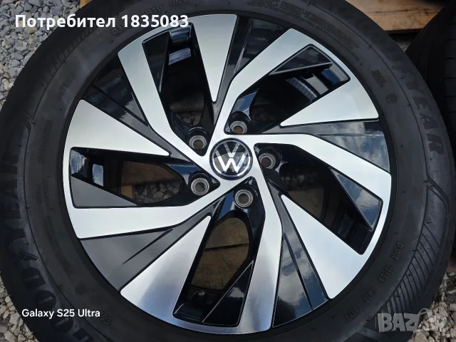 Лети джанти 16ки 5х112 VW + летни гуми 215/60/16 GoodYear, снимка 5 - Гуми и джанти - 56264935